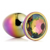 Голографическая анальная втулка с радужным кристаллом - 7,1 см. - Dream Toys - купить с доставкой в Ногинске