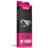 Серебристая плетка Struggle My Flogger с черной ручкой - 45 см. - Lovetoy - купить с доставкой в Ногинске
