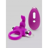 Лиловое виброкольцо с пультом ДУ Remote Control Cock Ring - Happy Rabbit - в Ногинске купить с доставкой