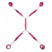 Ярко-розовый набор фиксаций на кровати Classic Bed Spreader - Lux Fetish - купить с доставкой в Ногинске
