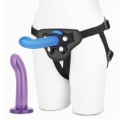 Страпон унисекс Beginners Strap-On с 2 насадками - 15 и 13 см. - Lux Fetish - купить с доставкой в Ногинске