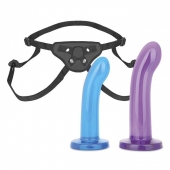 Страпон унисекс Beginners Strap-On с 2 насадками - 15 и 13 см. - Lux Fetish - купить с доставкой в Ногинске