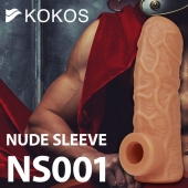 Телесная открытая насадка-реалистик с подхватом мошонки Nude Sleeve S - 10 см. - KOKOS - в Ногинске купить с доставкой