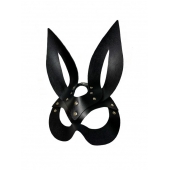 Черная кожаная маска зайки Miss Bunny - БДСМ Арсенал - купить с доставкой в Ногинске