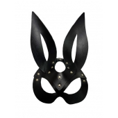 Черная кожаная маска зайки Miss Bunny - БДСМ Арсенал - купить с доставкой в Ногинске