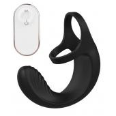 Черный анальный стимулятор с эрекционными кольцами Remote Couple Teaser - Dream Toys - в Ногинске купить с доставкой