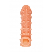 Телесная закрытая насадка с пупырышками Cock Sleeve Size L - 17,6 см. - KOKOS - в Ногинске купить с доставкой