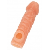 Телесная закрытая насадка с шершавой головкой Cock Sleeve Size M - 15,6 см. - KOKOS - в Ногинске купить с доставкой
