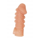 Телесная закрытая насадка с шишечками Cock Sleeve Size M - 15,6 см. - KOKOS - в Ногинске купить с доставкой