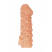 Телесная закрытая насадка с пучками шишечек Cock Sleeve Size M - 15,6 см. - KOKOS - в Ногинске купить с доставкой