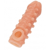 Телесная закрытая насадка с шариками Cock Sleeve Size S - 13,8 см. - KOKOS - в Ногинске купить с доставкой