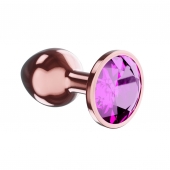 Пробка цвета розового золота с лиловым кристаллом Diamond Quartz Shine L - 8,3 см. - Lola Games - купить с доставкой в Ногинске