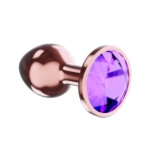 Пробка цвета розового золота с фиолетовым кристаллом Diamond Amethyst Shine L - 8,3 см. - Lola Games - купить с доставкой в Ногинске