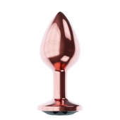 Пробка цвета розового золота с черным кристаллом Diamond Jet Shine L - 8,3 см. - Lola Games - купить с доставкой в Ногинске