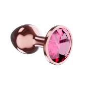 Пробка цвета розового золота с малиновым кристаллом Diamond Ruby Shine L - 8,3 см. - Lola Games - купить с доставкой в Ногинске