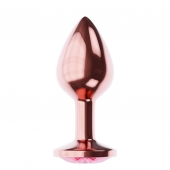 Пробка цвета розового золота с малиновым кристаллом Diamond Ruby Shine L - 8,3 см. - Lola Games - купить с доставкой в Ногинске