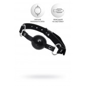 Черный кляп-шар на кожаных ремешках Anonymo - ToyFa - купить с доставкой в Ногинске