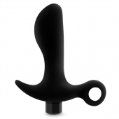 Черный анальный вибратор Silicone Vibrating Prostate Massager 01 - 10,8 см. - Blush Novelties - в Ногинске купить с доставкой