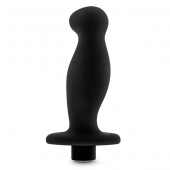 Черный анальный вибромассажёр Silicone Vibrating Prostate Massager 02 - 10,8 см. - Blush Novelties - в Ногинске купить с доставкой