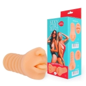 Телесный мастурбатор-ротик с высунутым язычком - Bior toys - в Ногинске купить с доставкой