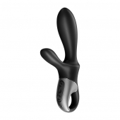 Черный анальный вибратор Heat Climax+ с функцией нагрева - 20,6 см. - Satisfyer - в Ногинске купить с доставкой
