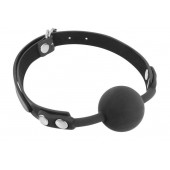 Черный силиконовый кляп-шарик на ремешках - Fetish Tentation - купить с доставкой в Ногинске