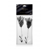 Зажимы для сосков с черными перьями Sweet Caress Feather Nipple Clumps - Sweet Caress - купить с доставкой в Ногинске