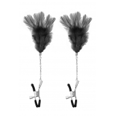Зажимы для сосков с черными перьями Sweet Caress Feather Nipple Clumps - Sweet Caress - купить с доставкой в Ногинске