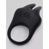 Черное эрекционное виброкольцо Sensation Rechargeable Vibrating Rabbit Love Ring - Fifty Shades of Grey - в Ногинске купить с доставкой