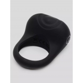 Черное эрекционное виброкольцо Sensation Rechargeable Vibrating Love Ring - Fifty Shades of Grey - в Ногинске купить с доставкой