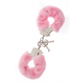 Металлические наручники с розовой меховой опушкой METAL HANDCUFF WITH PLUSH PINK - Dream Toys - купить с доставкой в Ногинске