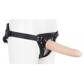 Пустотелый страпон Harness CLASSIC с бандажом - 19,5 см. - LOVETOY (А-Полимер) - купить с доставкой в Ногинске