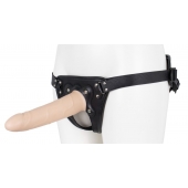 Пустотелый страпон Harness CLASSIC с бандажом - 19,5 см. - LOVETOY (А-Полимер) - купить с доставкой в Ногинске