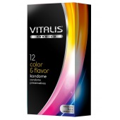 Цветные ароматизированные презервативы VITALIS PREMIUM color   flavor - 12 шт. - Vitalis - купить с доставкой в Ногинске