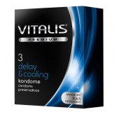 Презервативы VITALIS PREMIUM delay   cooling с охлаждающим эффектом - 3 шт. - Vitalis - купить с доставкой в Ногинске