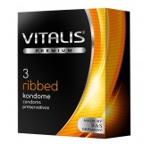 Ребристые презервативы VITALIS PREMIUM ribbed - 3 шт. - Vitalis - купить с доставкой в Ногинске