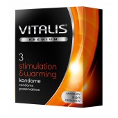 Презервативы VITALIS PREMIUM stimulation   warming с согревающим эффектом - 3 шт. - Vitalis - купить с доставкой в Ногинске