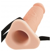 Телесный реалистичный фаллоимитатор с полостью Silicone Hollow Extension - 20 см. - Pipedream - купить с доставкой в Ногинске