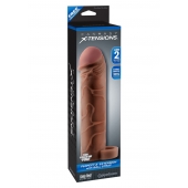 Коричневая насадка с кольцом Perfect 2 Extension with Ball Strap - 19 см. - Pipedream - в Ногинске купить с доставкой