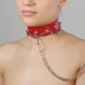 Красный ошейник из натуральной кожи - Sitabella - купить с доставкой в Ногинске