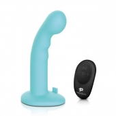 Голубая изогнутая насадка 6in Remote Control Ripple P-Spot G-Spot на черных трусиках - 16 см. - Pegasus - купить с доставкой в Ногинске