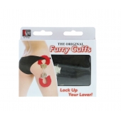 Металлические наручники с чёрной меховой опушкой - Dream Toys - купить с доставкой в Ногинске