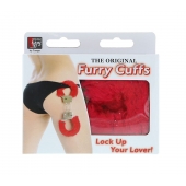 Металлические наручники с красной меховой опушкой METAL HANDCUFF WITH PLUSH RED - Dream Toys - купить с доставкой в Ногинске