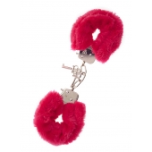 Металлические наручники с красной меховой опушкой METAL HANDCUFF WITH PLUSH RED - Dream Toys - купить с доставкой в Ногинске
