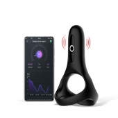 Черное виброкольцо Magic Motion Rise с подхватом мошонки - Magic Motion - в Ногинске купить с доставкой