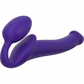 Фиолетовый безремневой страпон Silicone Bendable Strap-On - size M - Strap-on-me - купить с доставкой в Ногинске