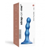 Голубая насадка Strap-On-Me Dildo Plug Balls size S - Strap-on-me - купить с доставкой в Ногинске