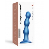 Голубая насадка Strap-On-Me Dildo Plug Balls size L - Strap-on-me - купить с доставкой в Ногинске