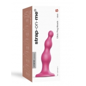 Розовая насадка Strap-On-Me Dildo Plug Beads size S - Strap-on-me - купить с доставкой в Ногинске