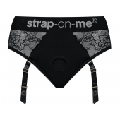 Черные трусики для насадок Diva Lingerie Harness - size S - Strap-on-me - купить с доставкой в Ногинске